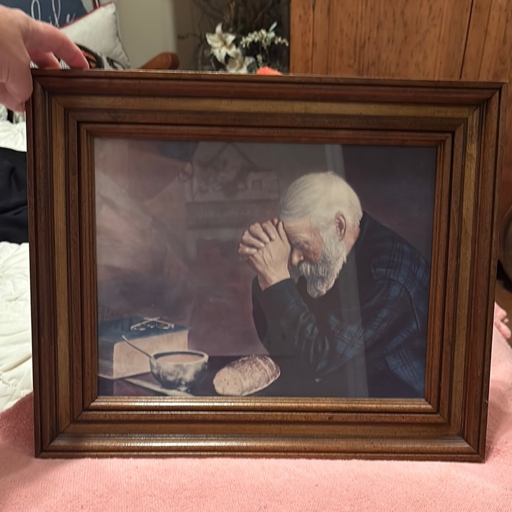Vintage Saying Grace Wooden Framed Art